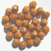 30 10mm Ruffled Round Caramel with Speckles